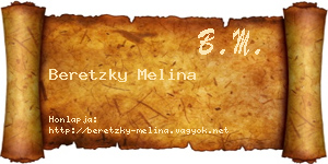 Beretzky Melina névjegykártya